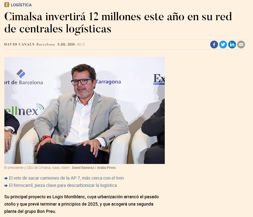 Les inversions de CIMALSA per al 2024, a Expansión