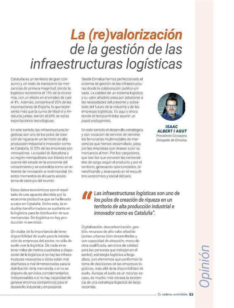 Article d'Isaac Albert i Agut a Cadena de Suministro